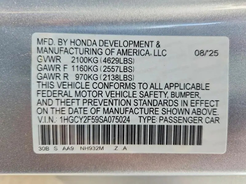 2025 HONDA ACCORD HYBRID SPORT  