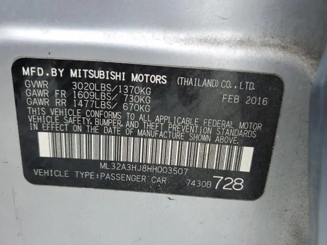 2017 MITSUBISHI MIRAGE ES