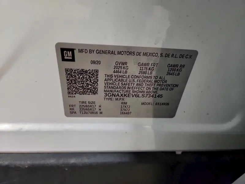 2020 CHEVROLET EQUINOX LT  