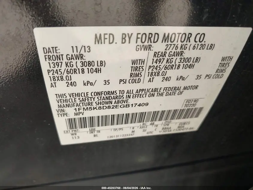 2014 FORD EXPLORER XLT