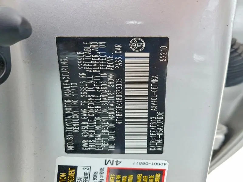 2011 TOYOTA CAMRY LE  