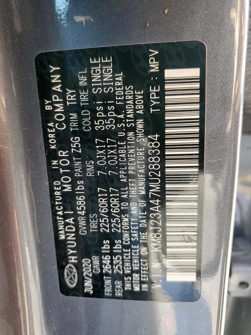 2021 HYUNDAI TUCSON SE  