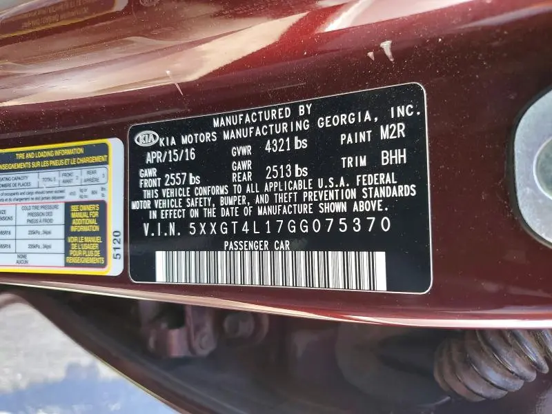 2016 KIA OPTIMA LX TURBO  