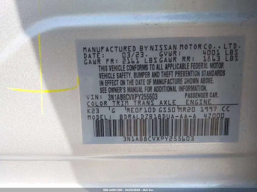 2023 NISSAN SENTRA SV XTRONIC CVT