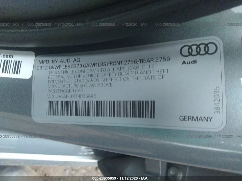 2013 AUDI A6 3.0T PRESTIGE