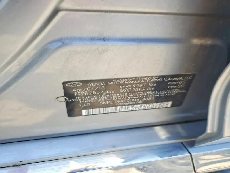 2016 HYUNDAI SONATA LIMITED  