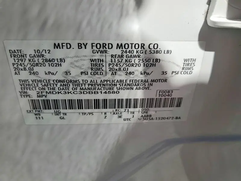 2013 FORD EDGE LIMITED  