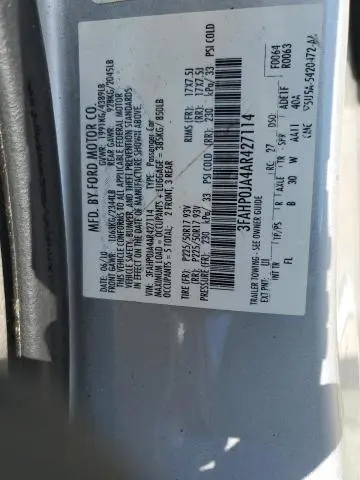 2010 FORD FUSION SEL  