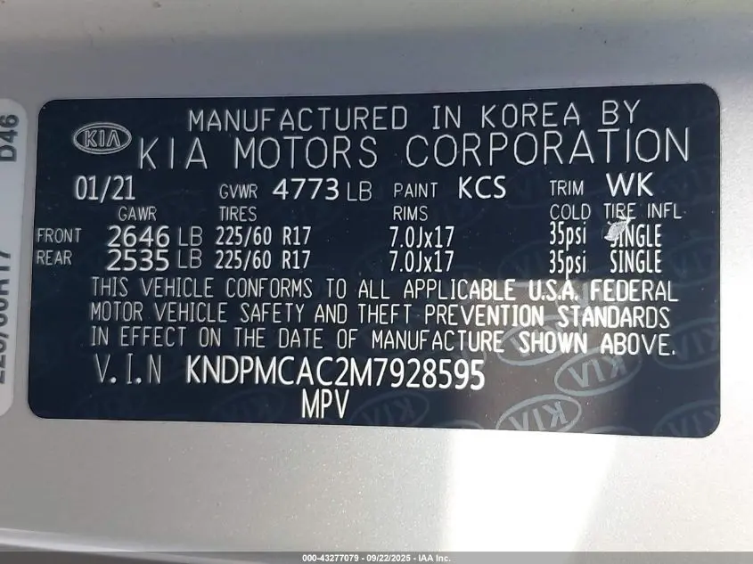 2021 KIA SPORTAGE LX