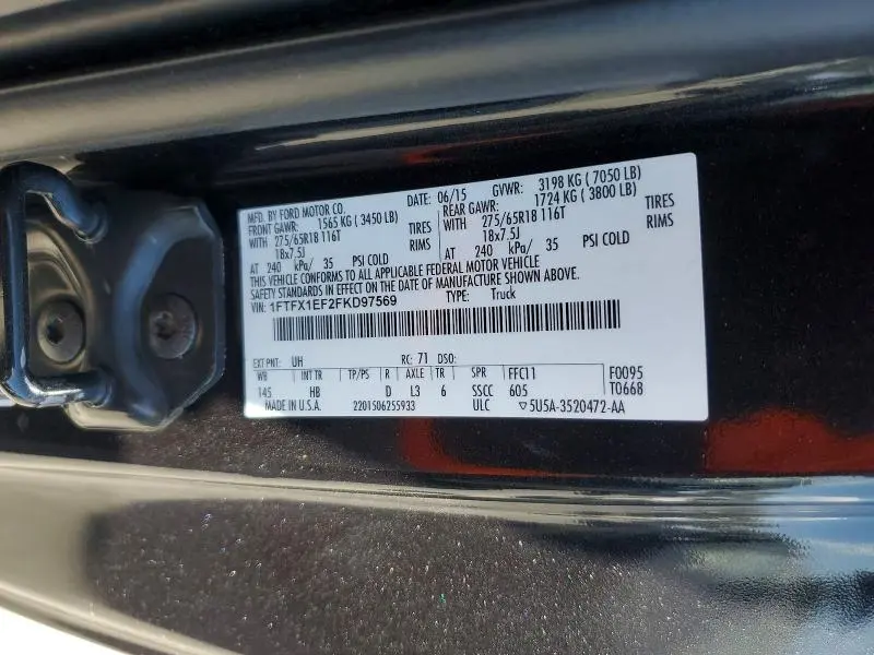 2015 FORD F150 SUPER CAB  