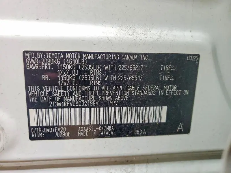 2025 TOYOTA RAV4 XLE  