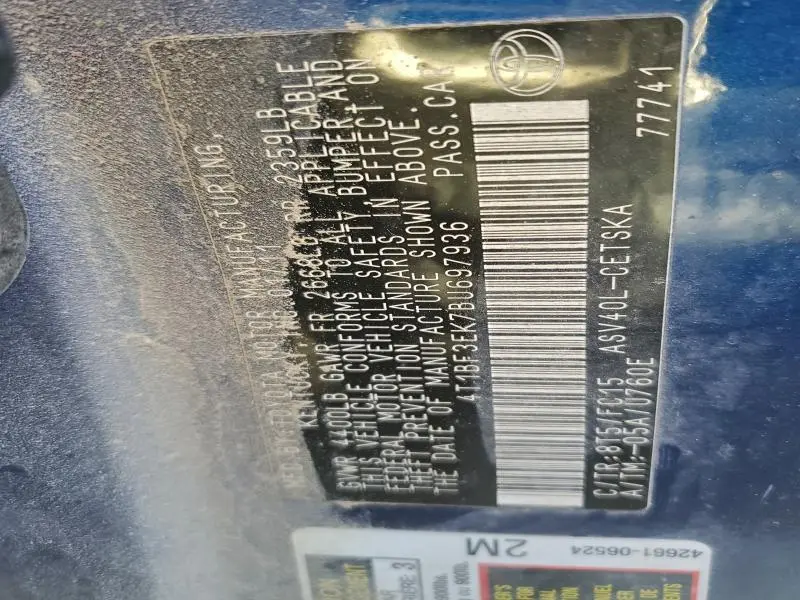 2011 TOYOTA CAMRY BASE  