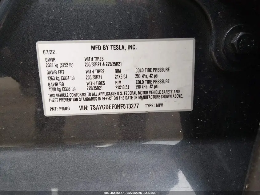 2022 TESLA MODEL Y PERFORMANCE DUAL MOTOR ALL-WHEEL DRIVE