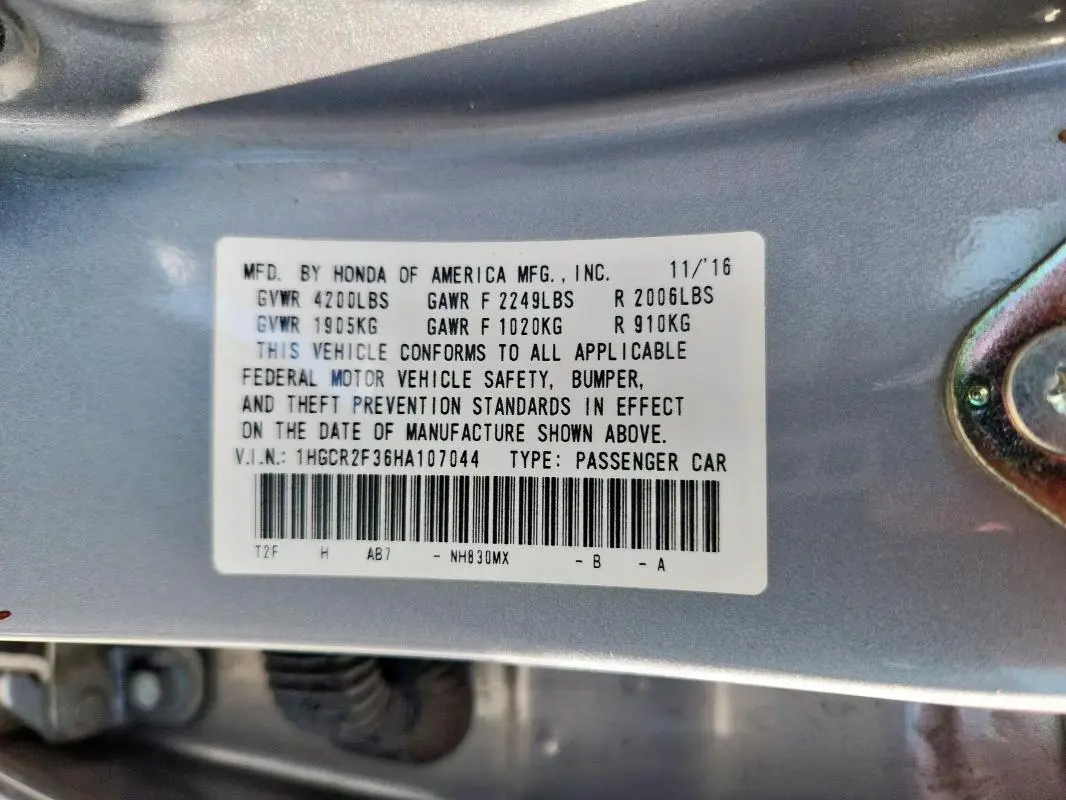 2017 HONDA ACCORD LX  