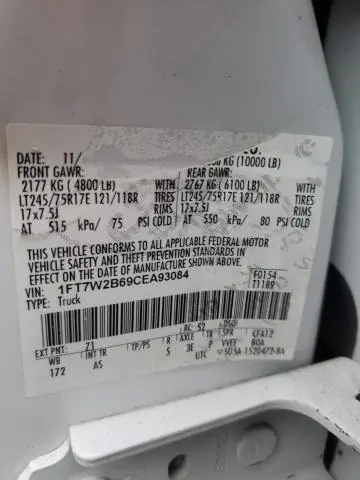 2012 FORD F250 SUPER DUTY  