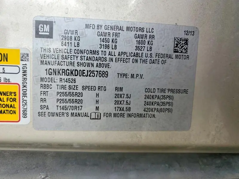 2014 CHEVROLET TRAVERSE LT  