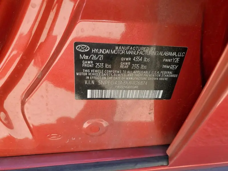 2021 HYUNDAI SONATA SE  