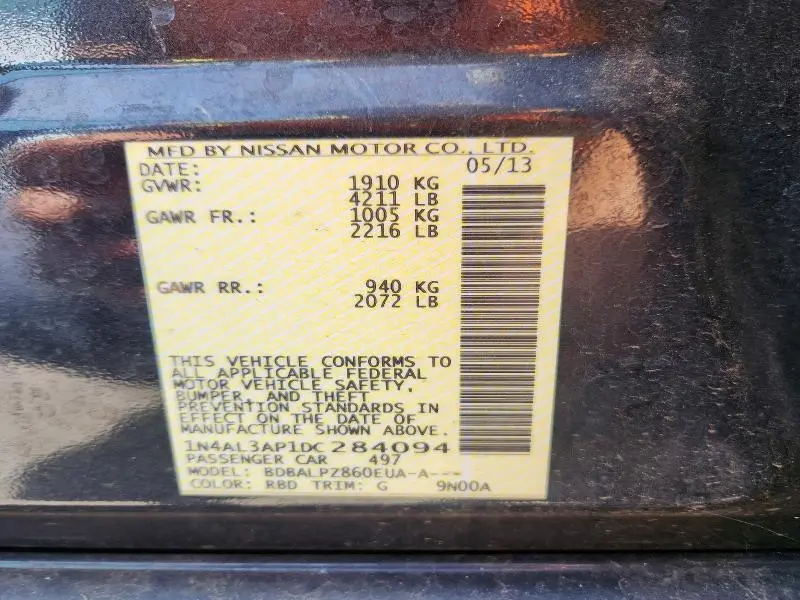 2013 NISSAN ALTIMA 2.5  