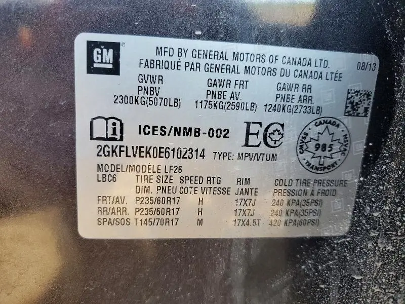 2014 GMC TERRAIN SLE  