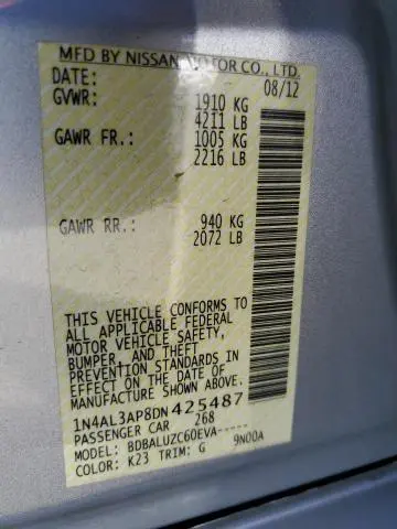 2013 NISSAN ALTIMA 2.5  