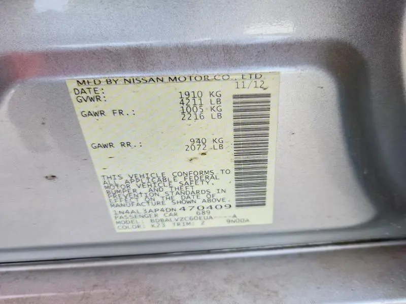 2013 NISSAN ALTIMA 2.5  