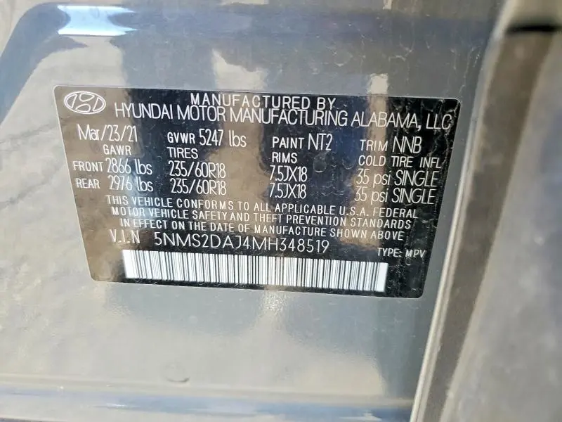 2021 HYUNDAI SANTA FE SEL  