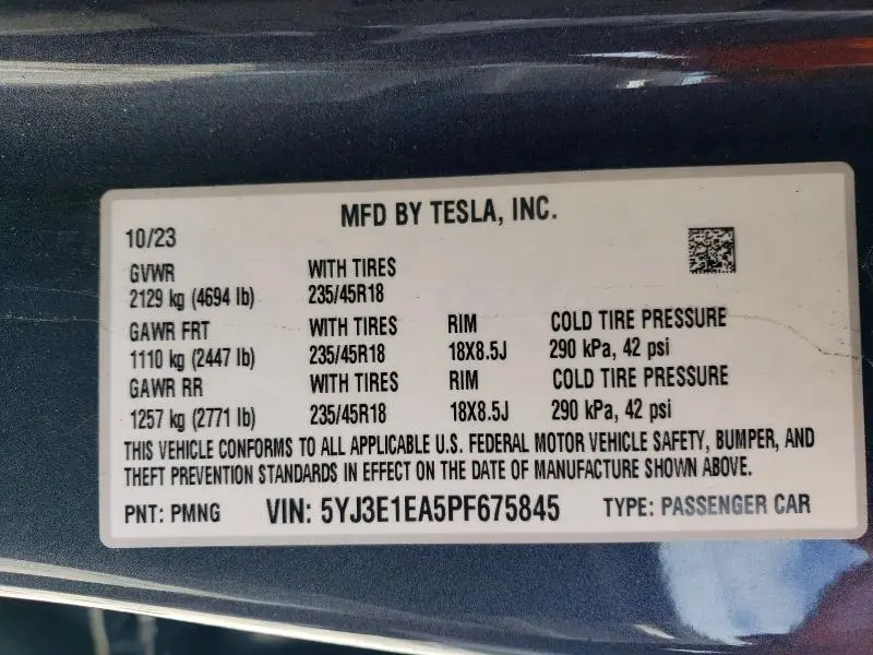 2023 TESLA MODEL 3   
