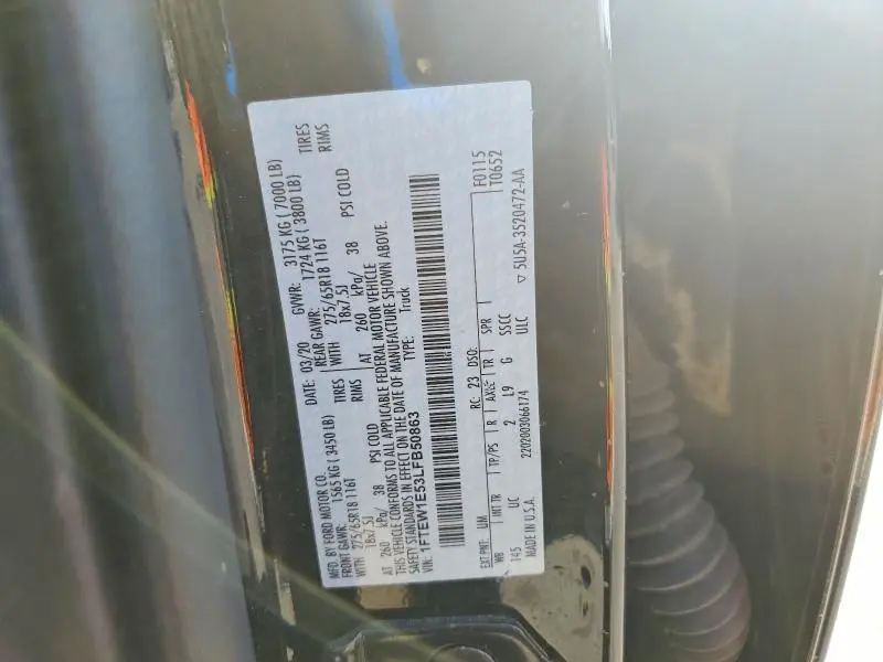 2020 FORD F150 SUPERCREW  