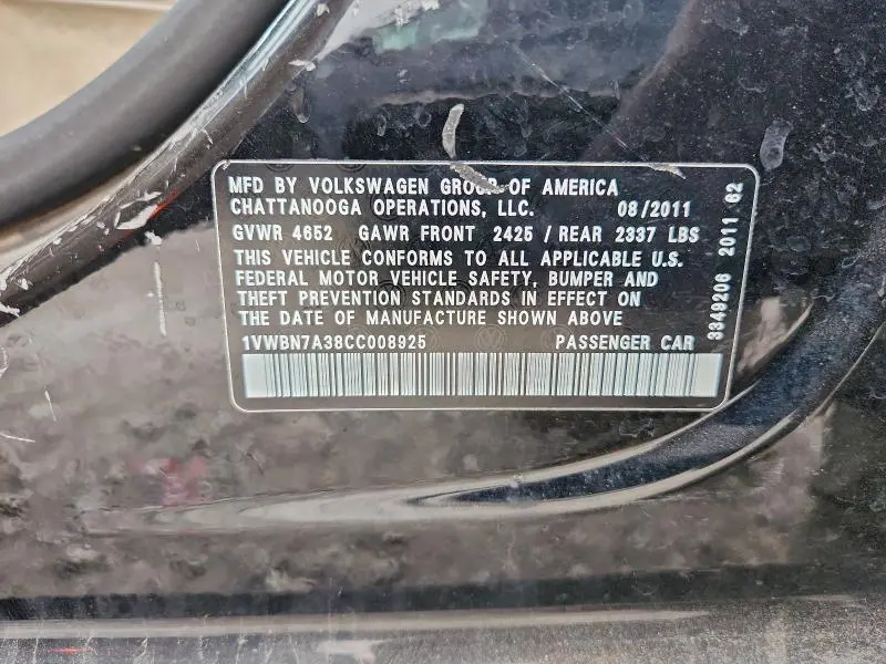 2012 VOLKSWAGEN PASSAT SE  