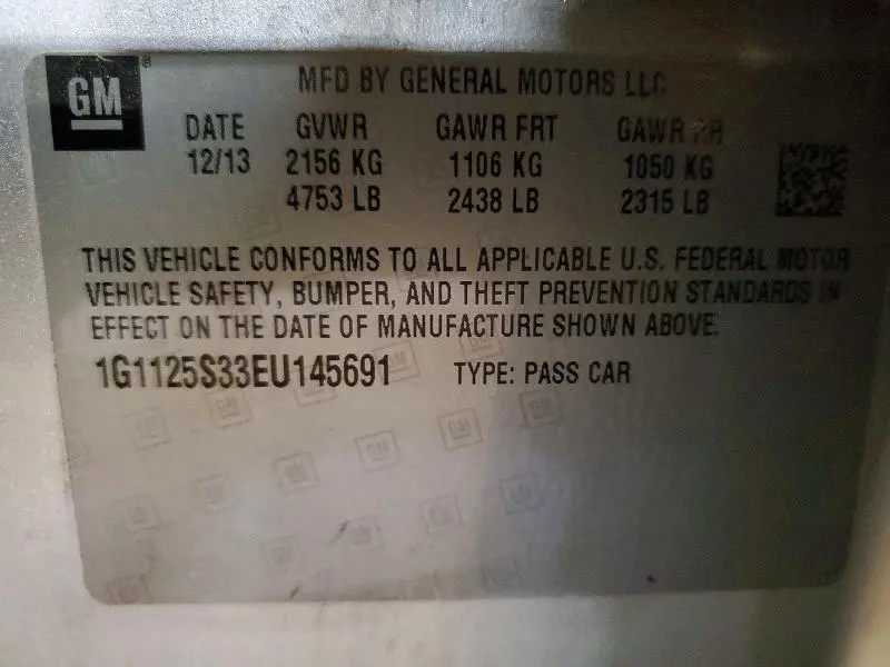 2014 CHEVROLET IMPALA LT  