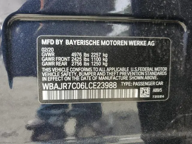 2020 BMW 530 XI  