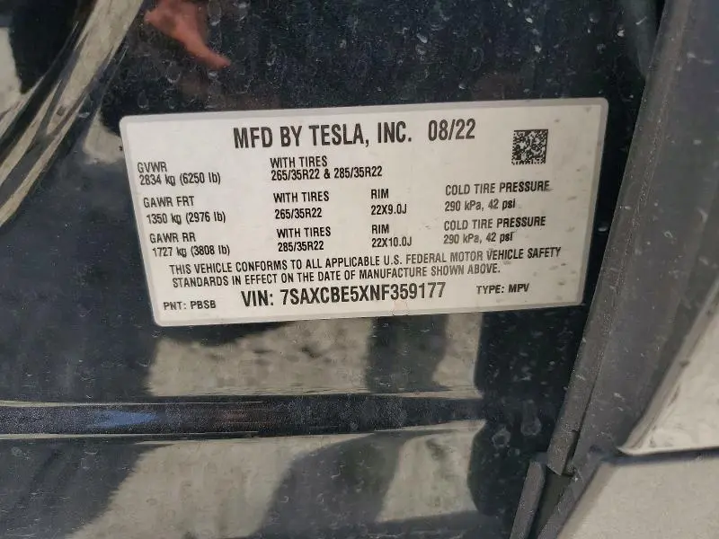 2022 TESLA MODEL X   