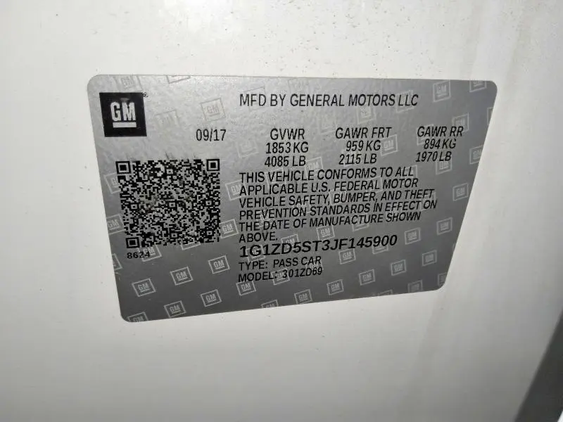 2018 CHEVROLET MALIBU LT  