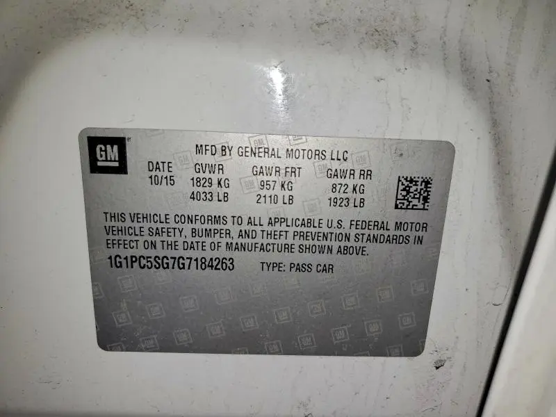 2016 CHEVROLET CRUZE LIMITED LS  