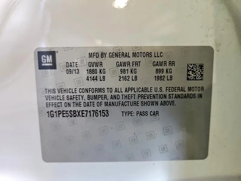 2014 CHEVROLET CRUZE LT  