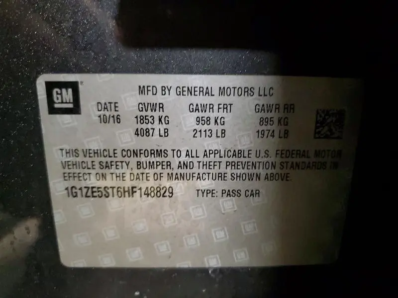 2017 CHEVROLET MALIBU LT  