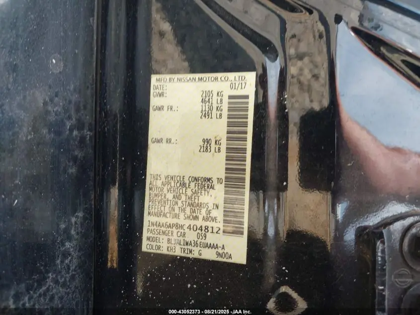 2017 NISSAN MAXIMA 3.5 SR