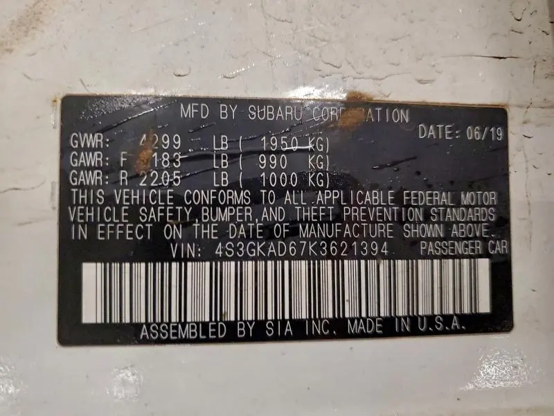 2019 SUBARU IMPREZA PREMIUM  