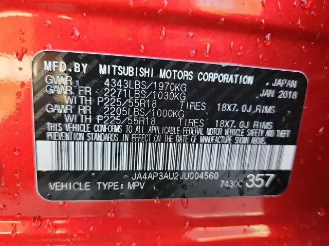 2018 MITSUBISHI OUTLANDER SPORT ES  