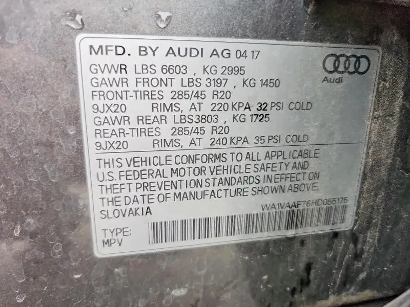 2017 AUDI Q7 PRESTIGE  