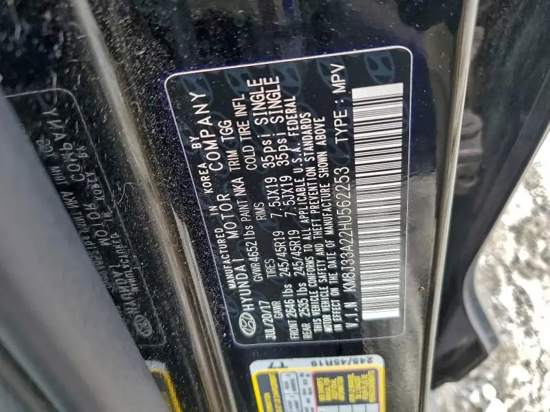 2017 HYUNDAI TUCSON LIMITED  