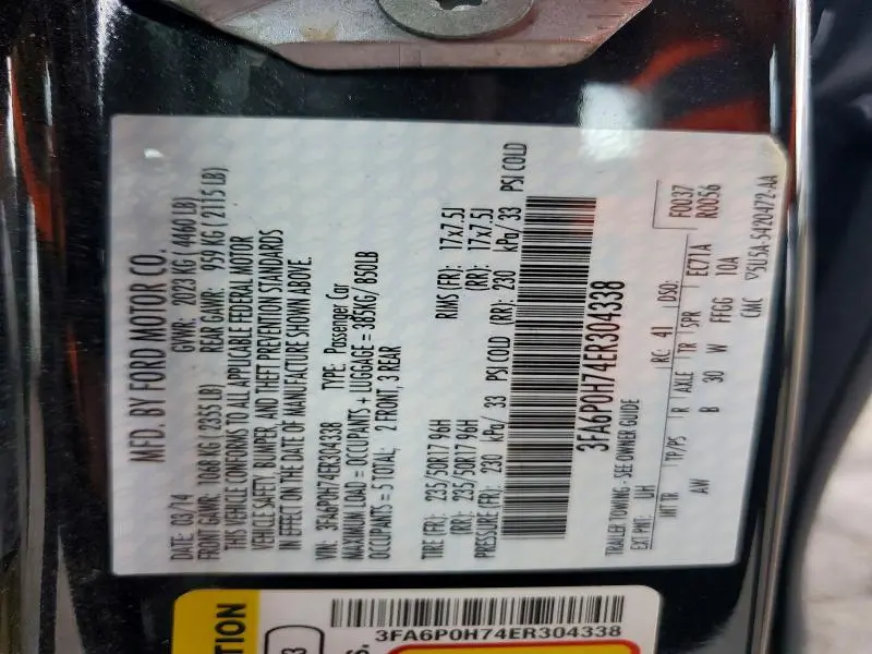 2014 FORD FUSION SE  