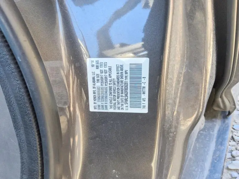 2015 HONDA ODYSSEY EXL  