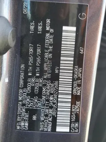 2022 TOYOTA 4RUNNER SR5  