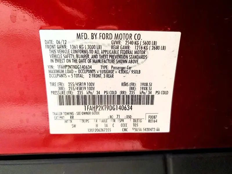 2013 FORD TAURUS SHO  