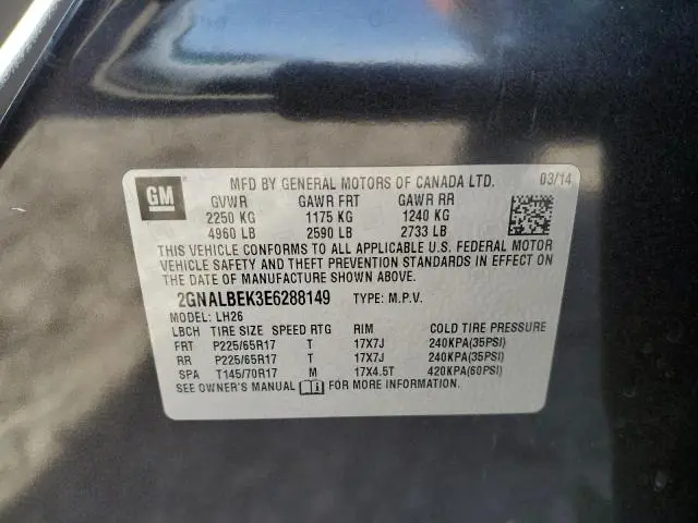 2014 CHEVROLET EQUINOX LT  