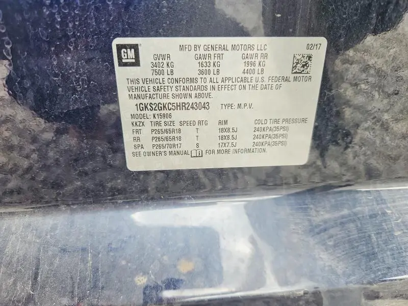 2017 GMC YUKON XL K1500 SLT  