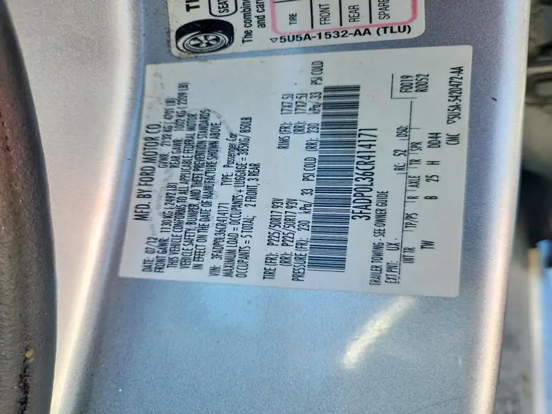 2012 FORD FUSION HYBRID  