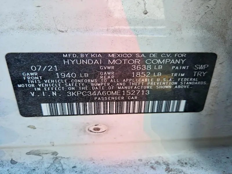 2021 HYUNDAI ACCENT LIMITED  