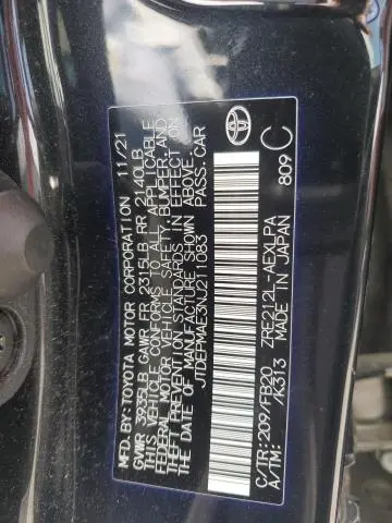 2022 TOYOTA COROLLA LE  